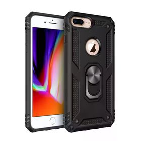 Newface iPhone 7 Plus Sofya Yüzüklü Silikon Kapak Siyah Kılıf
