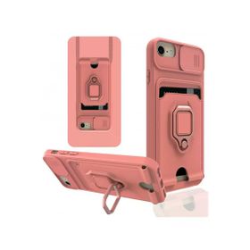 Newface iPhone 7 Zuma Kartvizitli Yüzüklü Silikon Pembe Kılıf