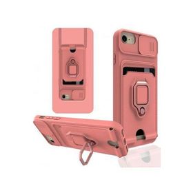 Newface iPhone 7 Zuma Kartvizitli Yüzüklü Silikon Pembe Kılıf