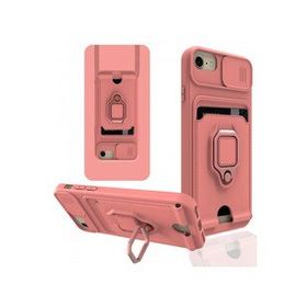 Newface iPhone 7 Zuma Kartvizitli Yüzüklü Silikon Pembe Kılıf