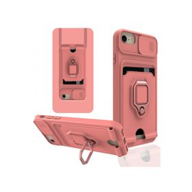 Newface iPhone 7 Zuma Kartvizitli Yüzüklü Silikon Pembe Kılıf
