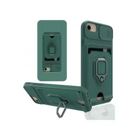 Newface iPhone 7 Zuma Kartvizitli Yüzüklü Silikon Yeşil Kılıf