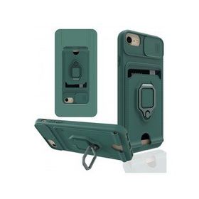 Newface iPhone 7 Zuma Kartvizitli Yüzüklü Silikon Yeşil Kılıf