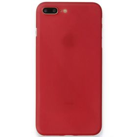 Newface iPhone 8 Plus PP Ultra İnce Kapak Kırmızı Cep Telefonu Kılıfı