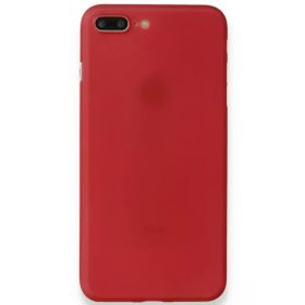 Newface iPhone 8 Plus PP Ultra İnce Kapak Kırmızı Cep Telefonu Kılıfı