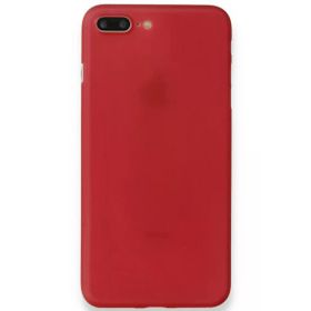 Newface iPhone 8 Plus PP Ultra İnce Kapak Kırmızı Cep Telefonu Kılıfı