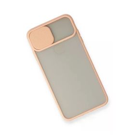 Newface iPhone X Palm Buzlu Kamera Sürgülü Silikon - Pembe Kılıf