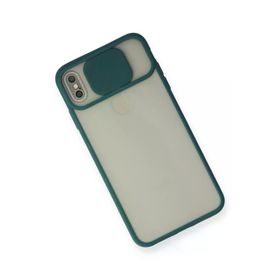 Newface iPhone X Palm Buzlu Kamera Sürgülü Silikon Yeşil Cep Telefonu Kılıfı