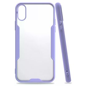 Newface iPhone X Platin Silikon Lila Cep Telefonu Kılıfı