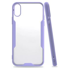 Newface iPhone X Platin Silikon Lila Cep Telefonu Kılıfı