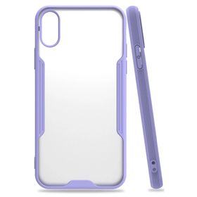 Newface iPhone X Platin Silikon Lila Cep Telefonu Kılıfı