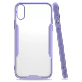 Newface iPhone X Platin Silikon Lila Cep Telefonu Kılıfı