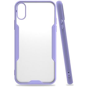 Newface iPhone X Platin Silikon Lila Cep Telefonu Kılıfı