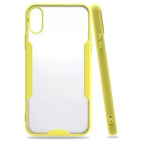 Newface iPhone X Platin Silikon Sarı Cep Telefonu Kılıfı