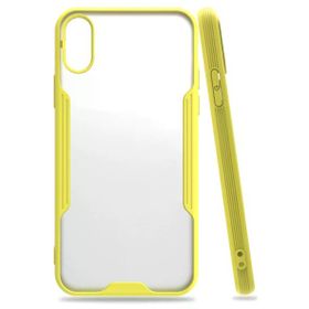 Newface iPhone X Platin Silikon Sarı Cep Telefonu Kılıfı