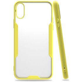Newface iPhone X Platin Silikon Sarı Cep Telefonu Kılıfı