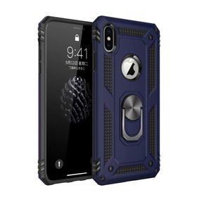 Newface iPhone X Sofya Yüzüklü Silikon Kapak Lacivert Kılıf