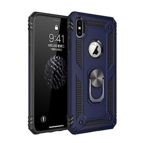 Newface iPhone X Sofya Yüzüklü Silikon Kapak Lacivert Kılıf