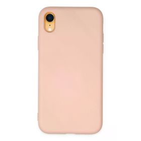 Newface iPhone XR Nano içi Kadife Silikon - Pudra Kılıf