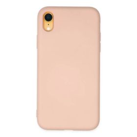 Newface iPhone XR Nano içi Kadife Silikon - Pudra Kılıf