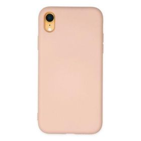 Newface iPhone XR Nano içi Kadife Silikon - Pudra Kılıf