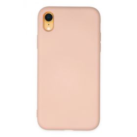 Newface iPhone XR Nano içi Kadife Silikon - Pudra Kılıf
