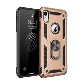 Newface iPhone XR Sofya Yüzüklü Silikon Kapak Gold Kılıf