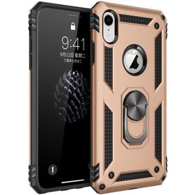 Newface iPhone XR Sofya Yüzüklü Silikon Kapak Gold Kılıf