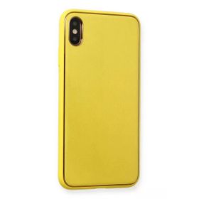 Newface iPhone XS Max Coco Deri Silikon Kapak Sarı Cep Telefonu Kılıfı