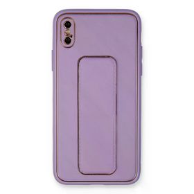 Newface iPhone XS Max Coco Deri Standlı Kapak Koyu Lila Cep Telefonu Kılıfı