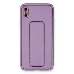 Newface iPhone XS Max Coco Deri Standlı Kapak Koyu Lila Cep Telefonu Kılıfı