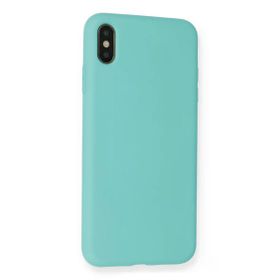 Newface iPhone XS Max Kılıf Nano İçi Kadife Silikon Turkuaz Cep Telefonu Kılıfı