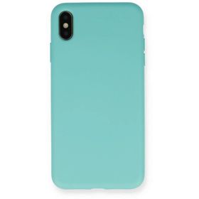 Newface iPhone XS Max Kılıf Nano İçi Kadife Silikon Turkuaz Cep Telefonu Kılıfı