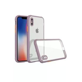 Newface iPhone XS Max Miami Şeffaf Silikon Açık Mor Kılıf