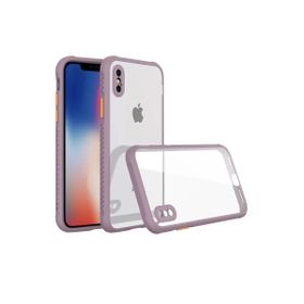 Newface iPhone XS Max Miami Şeffaf Silikon Açık Mor Kılıf