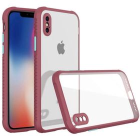 Newface iPhone XS Max Miami Şeffaf Silikon Fuşya Cep Telefonu Kılıfı