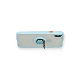 Newface iPhone XS Max Montreal Yüzüklü Silikon Kapak - Buz Mavi Kılıf