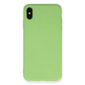 Newface iPhone Xs Max Nano Içi Kadife Silikon - Açık Yeşil Cep Telefonu Kılıfı