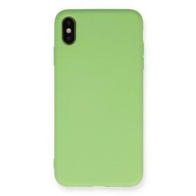 Newface iPhone Xs Max Nano Içi Kadife Silikon - Açık Yeşil Cep Telefonu Kılıfı