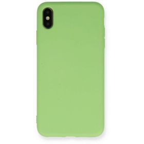 Newface iPhone Xs Max Nano Içi Kadife Silikon - Açık Yeşil Cep Telefonu Kılıfı