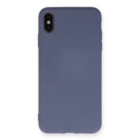Newface iPhone XS Max Nano İçi Kadife Silikon - Gri Cep Telefonu Kılıfı