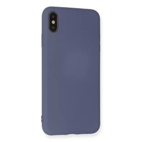 Newface iPhone XS Max Nano İçi Kadife Silikon - Gri Cep Telefonu Kılıfı