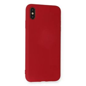 Newface iPhone XS Max Nano İçi Kadife Silikon - Kırmızı Cep Telefonu Kılıfı