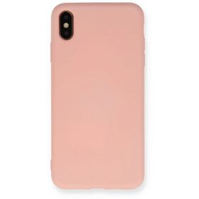 Newface iPhone XS Max Nano içi Kadife Silikon - Pembe Cep Telefonu Kılıfı