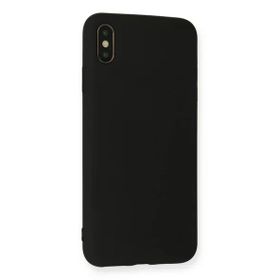 Newface iPhone XS Max Nano İçi Kadife Silikon Siyah Cep Telefonu Kılıfı