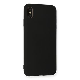 Newface iPhone XS Max Nano İçi Kadife Silikon Siyah Cep Telefonu Kılıfı
