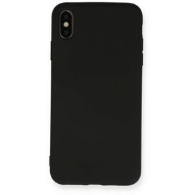 Newface iPhone XS Max Nano İçi Kadife Silikon Siyah Cep Telefonu Kılıfı