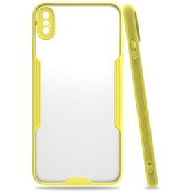 Newface iPhone XS Max Platin Silikon Sarı Cep Telefonu Kılıfı