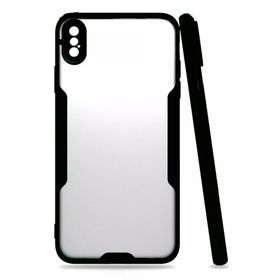 Newface iPhone XS Max Platin Silikon - Siyah Kılıf