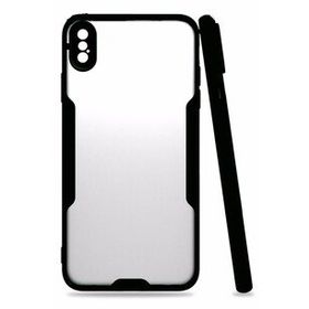 Newface iPhone XS Max Platin Silikon - Siyah Kılıf